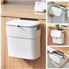 ELPHECO Piccolo cestino per rifiuti sospeso con coperchio per porta dell'armadio da cucina, cestino da cucina da 2,5 galloni per compostaggio sotto il lavandino, cestino per rifiuti in plastica a