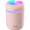 LtYioe - Mini umidificatore da scrivania per auto, ufficio, camera da letto, ecc, spegnimento automatico, 2 modalità di nebbia, super silenzioso, colore(rosa)