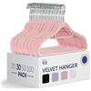 Blumtal Grucce Appendiabiti in Velluto, Grucce Vellutate, Grucce Salvaspazio nell'Armadio, Appendini Salvaspazio con Gancio Rotante 360°, Stampelle Armadio per Pantaloni, Rosa, 30 Pezzi