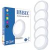 HYBEC - Lampade Soffitto, Plafoniera LED Esterno, Lampadario Bagno, Plafoniere a LED, Lampada Cucina, Luce per Bagno 4000ºK 20W (Pack 5)