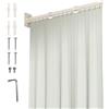 TWSOUL Asta per tenda da doccia pieghevole con tenda da doccia (1,5 x 1,8 m), montaggio a parete con foratura per vasca da bagno, tende da doccia regolabili e impermeabili, forma a L/U/scala/dritta (asta da