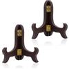 Penitue 2pz Supporti Espositivi in Legno, 10cm Cavalletto Pieghevole Porta-Piatti Supporto Espositivo Decorativo per Cornici per Libri Piatti Foto Certificati Decorazione Casa & Ufficio
