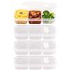 Doafoce Set di 4 contenitori per ingredienti con 3 scomparti - Piccole scatole con coperchio in plastica - Contenitore per alimenti con scomparti - Per contorni, spezie, sushi