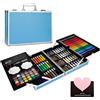 TEGOVE 145 pezzi valigetta colori bambina,Set Per Disegno Professionale,Scatola in alluminio e kit da disegno con matite colorate,pittura valigetta per bambini,kit disegno acquarellabili bambini