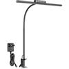 Lepro Lampada da Tavolo LED con Morsetto,Lampada da Scrivania con Touch,25 Modalità di Illuminazione,Dimmerabile,Rotazione Flessibile,Protezione Degli Occhi per Lettura,Studio,Ufficio,Grigio