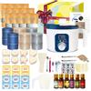 KQU Kit per la Creazione di Candele Profumate per Adulti con Scioglitore di Cera, Cera di Soia, 12 Vasetti, 8 Portacandele, 6 Fragranze, Set Completo per Candele fai da te
