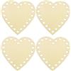 PATIKIL 10cm x 10cm Fondo del Cestino in Legno, 4pz Base in Legno Forma Cuore per Cestino all'Uncinetto Vuota per Fai Da Te Artigianato Intreccio Cesti Creazione Forniture Decorazione Casa