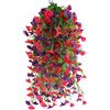 msymsyu Fiori artificiali, petunia, 8 pezzi, rosa, viola, 80 cm, piante artificiali sospese, piante artificiali da appendere e sospese, ideali per balconi ed esterni
