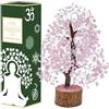 Crocon Albero dei soldi in quarzo rosa Crocon, pietra preziosa, bonsai Feng Shui per guarigione Reiki, pietra dei chakra, meditazione spirituale, arredamento per interni ed esterni, dimensioni 10-12 pollici