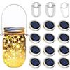 GRTLPOK YzoTek 12 x Solare Mason Jar Luci Coperchi - 30 LED Fata Lucciola Stringa Luci Appese Lanterne Cap, Impermeabile Patio Portico Giardino Cortile Balcone Prato Luminous Decor(Nessun Barattolo Incluso)