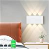 LZGS Go Swing Bands Lampada da parete a batteria LED Lampada da parete con batteria da 5000mAh con interruttore touch control 3 modalità livelli di luminosità per soggiorno corridoio (Bianco)