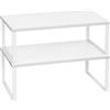 SONGMICS Scaffale Portaspezie, Set di 2 Organizzatori da Cucina | Espandibili, scaffale da cucina impilabile in metallo, Bianco, KCS401W01