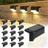 ZOYDP 16 Pezzi Segnapasso LED Esterno Solare, Luci Solari per Scale Esterne, IP65 Impermeabile Segnapasso LED Esterno, Luci Solari Da Giardino per Recinzioni Ringhiera Terrazzo Vialetto Bianco Caldo