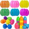 KEELYY Uova di Pasqua da Riempire in Plastica Multicolore - 50 Pezzi per Regali di Caccia e Caramelle