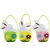 COM-FOUR® 3x cesto pasquale in feltro con coniglietto di Pasqua - borsetta pasquale da riempire e per regalare (03 cestini - coniglio bianco)