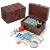 MKNZOME Kit di Cucito Essenziale, Oltre 110 Pezzi Accessori di Forniture per Cucito Fai-da-Te Premium Mini Kit di Cucito Portatili con Scatola di Legno per Adulti Bambini Principianti Viaggiatore