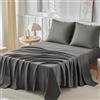 Tokokimo Parure da letto 180 x 200 - Lenzuola per letto matrimoniale - Set di lenzuola 4 pezzi - 1 lenzuolo con angoli 180 x 200, 1 lenzuolo piano 240 x 260 e 2 federe 65 x 65, grigio