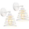 iDEGU 2 pezzi Lampade da Parete Industriale Vintage Orientabile Applique da Parete Interno Plafoniere Design Spirale in Metallo Moderno E27 Lampadari per Camera da Letto Soggiorno Cucina (Bianco)
