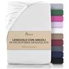 NatureMark Lenzuolo con angoli in microfibra - morbido e traspirante - facile da pulire - non necessita di stiratura - in colori moderni - bianco 180 X 200