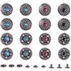 PH PandaHall PandaHall 16 set di borchie turchesi con rivetti rapidi borchie in pelle argentata antica con chiusura a scatto, rivetti decorativi per borse e scarpe in pelle artigianato