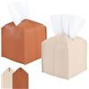 YiliYa 2 pz Porta Fazzoletti, Scatola per Fazzoletti in Pelle PU Quadrata Scatola Porta Salviette in Design Moderno Portafazzoletti in Stile Semplice Ideale per Bagno Salotto Hotel