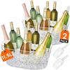 Lifewit Secchiello Ghiaccio Grande 11.5L, Porta Ghiaccio Portatile con Cucchiaio, Cestello Ghiaccio per Bottiglie in Plastica per Vino, Cocktail, Bevande, Birra, 42 × 28 × 16 cm, Set di 2