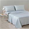 Caleffi Completo Letto Matrimoniale 100% Cotone Morbido - Lenzuolo Sotto con Angoli 180x200x25 cm, Lenzuolo Sopra 240x280 cm, 2 Federe 50x80 cm (Gocce Blu)