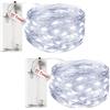 litogo Catena luminosa con timer a batteria, 3 m, 30 LED, per interni, impermeabile, filo di rame, luci a batteria (batteria AA), per Natale, matrimonio, bianco freddo