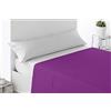 Miracle Home. Lenzuolo sopra morbido e confortevole, 100% microfibra spazzolata, senza rughe e anti-peeling. 210 x 270. Letto da 135. Viola