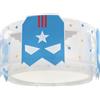 Dalber Plafoniera per bambini Blu Hero, Supereroe, 2 luci E27-15W, per cameretta, plafoniere per bambini, E27-2 x 15W, 61816M