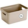 SUNWARE perfectly organised Sunware Sigma Home scatola portaoggetti 13L beige - 35x24.6x18.3cm - contenitore organizer impilabile - scatola plastica casa