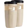 Wessper Tazze Riutilizzabile 400 ml, Bicchiere con Tappo per Bevande Calde e Fredde, da Asporto, si Inserisce nel Portabicchierip dell'auto, Sostituta dei Contenitori Monouso - 2 pezzi - Beige