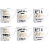 Home Winter Time Set 6 Mug in Porcellana, cc340, Tazze Colazione, Decoro Invernale, 7134700