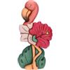 THUN - Fenicottero Rose Grande in Ceramica, Linea Eleganza Esotica - Statuina Decorativa da Collezione per Arredo Interni, Variante Colore Rosa con Decori, Misure 10.2 x 6.9 x 20.3 Centimetri
