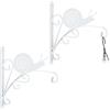 Relaxdays Set da 2 Ganci Portavasi, per Vasi Sospesi, Lanterne, Fissaggio a Parete, Lumaca, HxLxP: 30x30,5x2 cm, Bianco, Ferro, 30 x 30,5 x 2 cm