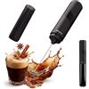 edihome, Montalatte Elettrico per Cappuccino, Frullino Montalatte Portatile, Schiuma Latte Elettrico per Latte e Caffè, Milk Frother Ricaricabile o a Batterie, Veloce e Silenzioso (Batterie, Nero)