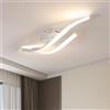 Comely Plafoniera LED Moderna Design Ondulato Lampada Soffitto Soggiorno Camera Corridoio Cucina 52cm 18W 3000K Bianco Caldo circa 1200lm Alluminio Bianco Interno