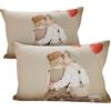 PETTI Artigiani Italiani - Coppia di Federe Cuscino 50x80 cm in Microfibra, Cuscini Arredo Camera da Letto, Divano, Salotto, Set 2 Fodere Copricuscino, Federa Bacio, 100% Made in Italy