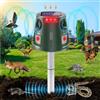 outsweat Repellente per Gatti, 360° Repellente per Animali ad Energia Solare con Sensore di Movimento e Luce Lampeggiante, 5 Modalità Ultrasuoni Repellente per Topi Uccello Puzzola Scoiattolo Procione Coniglio