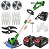 SUAIIOLK Decespugliatore a Batteria 21V, Tagliabordi a Batteria con 2 Batterie, Decespugliatore Elettrico,Tagliaerba a Batteria con 3 Tipi Lame, Telescopica, Testa Girevole 90°,per Giardino Potatura, Verde
