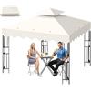 Bsteciar Telo Gazebo 3x3 m, 2 Livelli Tetto di Ricambio per Copertura con Airvent e 12 Fori di Drenaggio, Impermeabile e Anti-UV 300D Copertura Gazebo Rimovibileer Giardino, Terrazza, Campeggio e Spiaggia