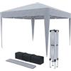 Arreditaly Gazebo Pieghevole 3x3m Impermeabile con 4 Sacche per Pesi e Borsa Trasporto - Chiusura a Fisarmonica per Fiere, Campeggio, Esterno, Piscina - Struttura in Acciaio - Copertura 160g/m² (Grigio)