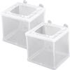 FdcLixuvol Confezione da 2 scatole a rete per acquario, 16 x 14 x 15 cm, scatola per allevamento per acquario, in rete di nylon bianco, per acquario, per pesci giovani, rete di separazione per friggere e