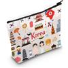 WZMPA Borsa cosmetica da viaggio in Corea Regalo di vacanza Corea cultura nativa coreana Zipper Pouch Bag Corea Viaggio Merchandise, Corea, Vestibilità