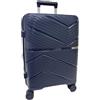COVERI COLLECTION Valigia Trolley Rigida ABS Espandibile, Bagaglio a Mano 55x38x21,5 cm, 8 Ruote Girevoli, 35 Litri, KG 2,8 approvato dalla maggior parte delle compagnie aeree low cost (BLU)