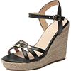 JIEEME sintetico sexy peeptoe fibbia cinturino zeppa sandali donna tacco alto con 11 cm décolleté per le donne grandi dimensioni t33-502, bianco, 37 EU