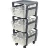 Ecoplast Carrello con Ruote Portatutto Modula Portaoggetti Tre Piani Portata 9 Kg Ghiaccio 41 5 x 29 x 75 Made in Italy