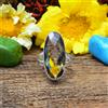 Sorprendente Fumoso Topazio Gemma 925 Argento Sterling Mano Anello Tutti Misura
