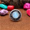 Elegante Pietra Lunare Arcobaleno Gemma 925 Argento Sterling Artigianale Anello