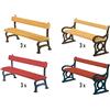 Faller 180443 Set da 4 panchine per modellismo, 4 colori assortiti